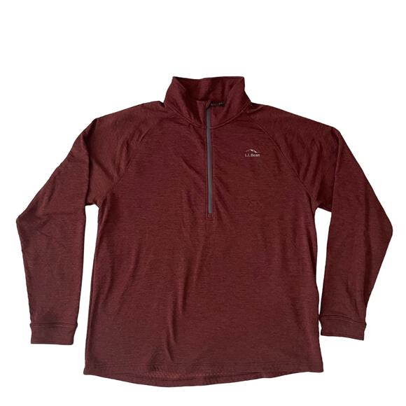L.L. Bean Half Zip Pullover Men’s Size Large Burgundy Fall - Picture 1 of 9
